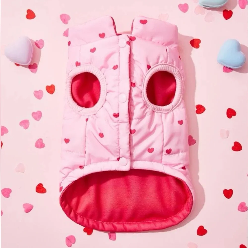 PETSIN Heart Pattern Pet Jacket (REVERSIBLE)